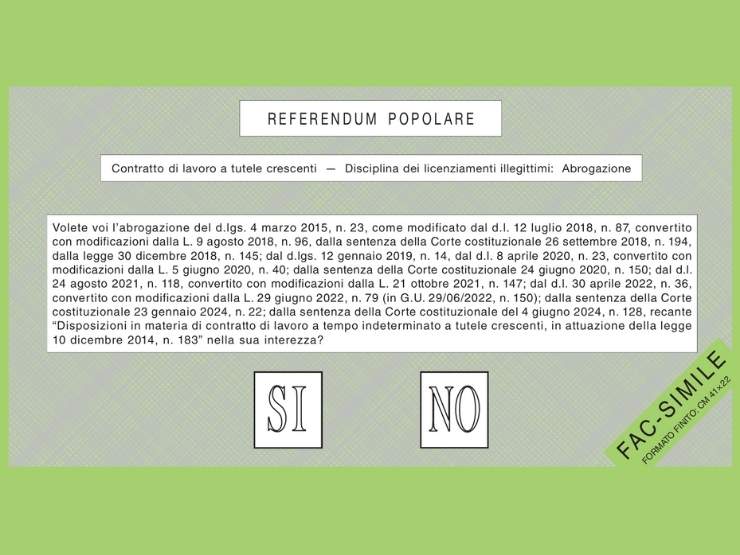 Fac simile primo quesito del referendum 8-9 giugno