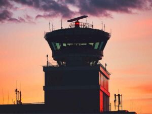 Un radar di un centro di controllo aereo