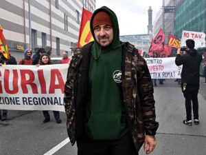 Chef Rubio durante una manifestazione pro Palestina