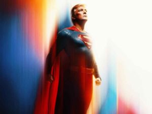 Il presidente degli Stati Uniti Donald Trump nelle vesti di Superman