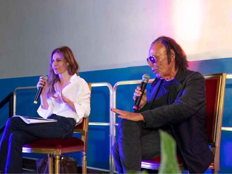 La giornalista Francesca Fagnani ed il cantautore Antonello Venditti per un evento nell'Ipm Casal del Marmo di Roma