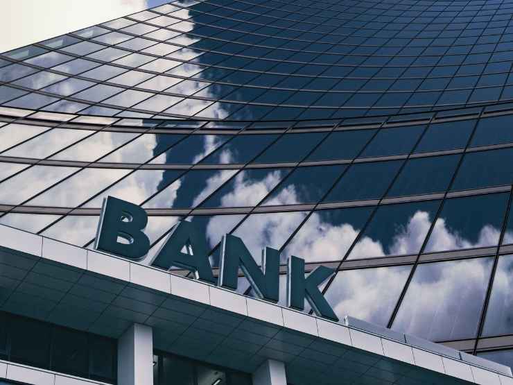 L'immagine di una banca a rischio falimento