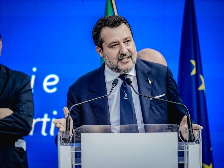 Matteo Salvini in un evento pubblico