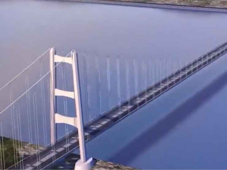 Il Ponte sullo Stretto di Messina in un rendering