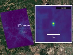 L'immagine di un incendio rilevato da FireSat