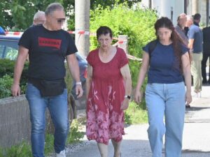 Lorena Venier il giorno dell'arresto per l'omicidio di suo figlio Alessandro