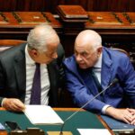 I ministri dell'Interno e della Giustizia Matteo Piantedosi e Carlo Nordio in Aula