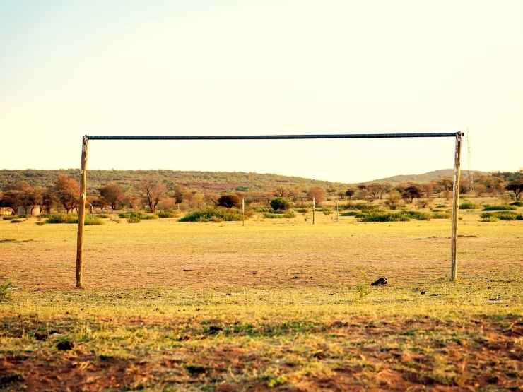 Una porta di calcio in Africa