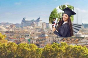 roma e una studentessa universitaria