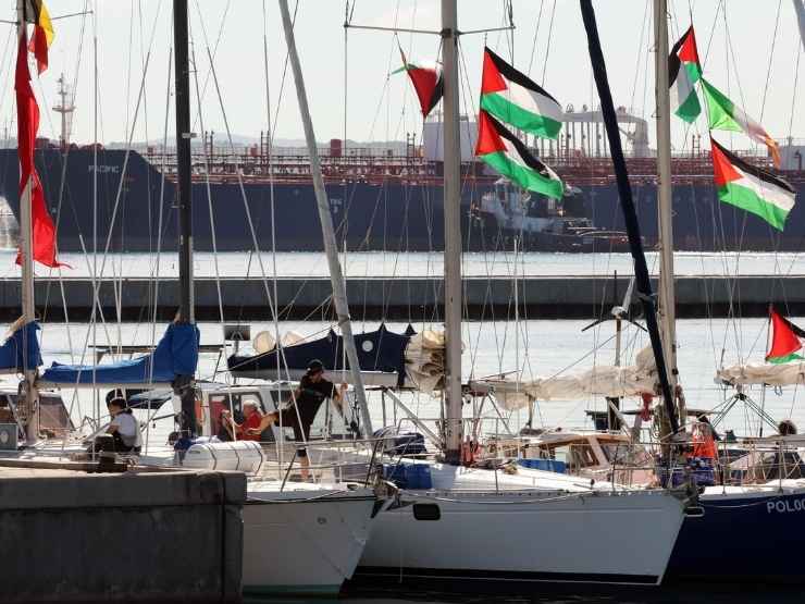 Alcune imbarcazioni della Global sumud flotilla