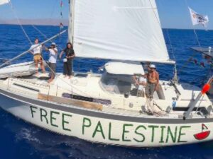 Una barca della Global Sumud Flotilla