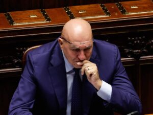 Ministro della Difesa Guido Crosetto durante un'informativa alla Camera sulla Global Sumud Flotilla