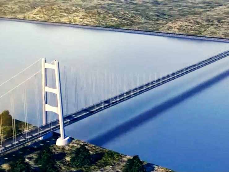 Il rendering del Ponte sullo stretto di Messina