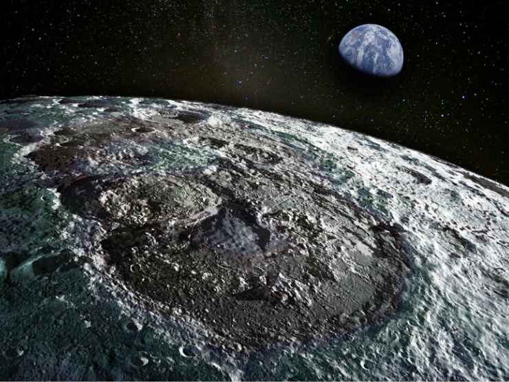 La superficie lunare e la Terra