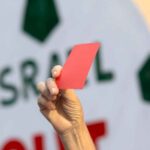 Un momento della manifestazione contro il match tra Italia e Israele