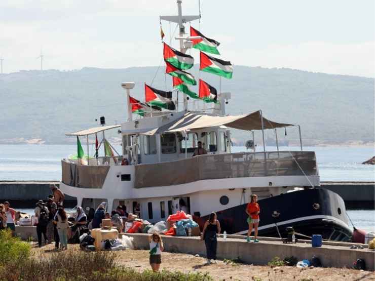 Una nave della Global sumud flotilla