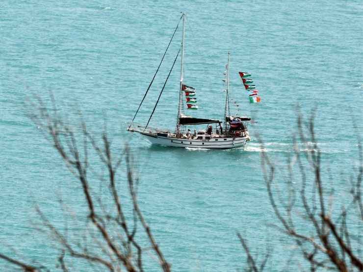 Una nave della Global sumud flotilla