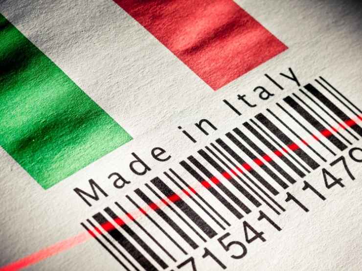 codice a barre, scritta made in italy