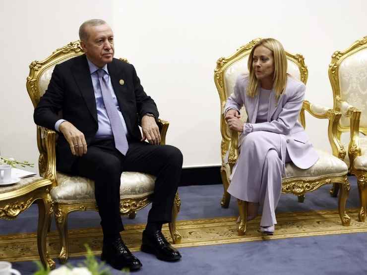 Bilaterale di Giorgia Meloni con Erdogan
