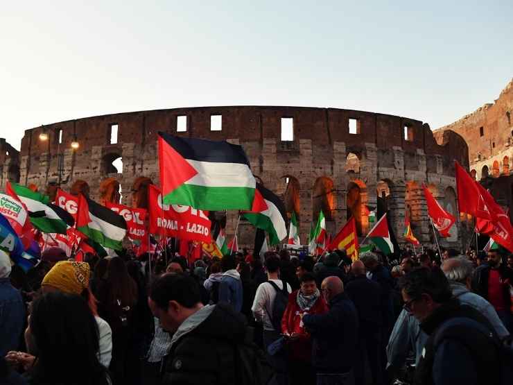 Manifestazione pro Flotilla a Roma