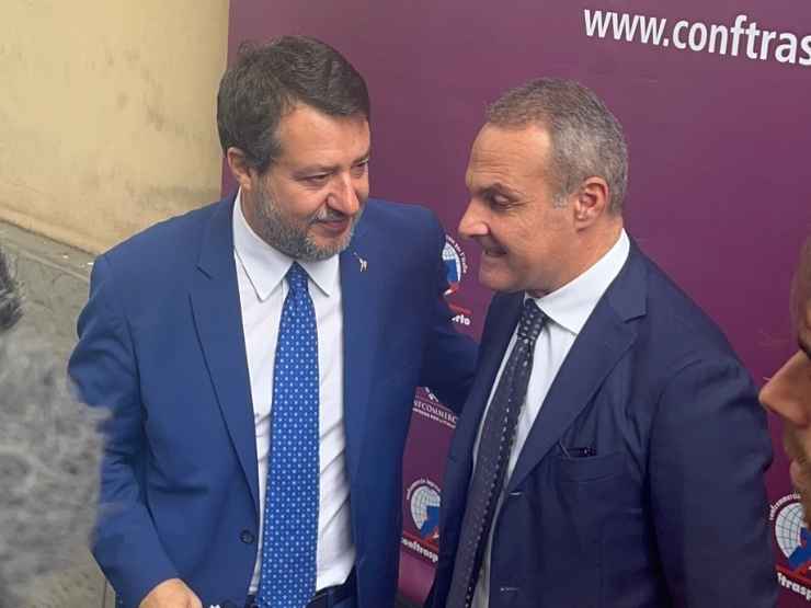Matteo Salvini e Pasquale Russo al X Forum Conftrasporto