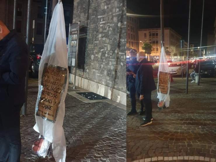 fantoccio a testa in giù a Terni