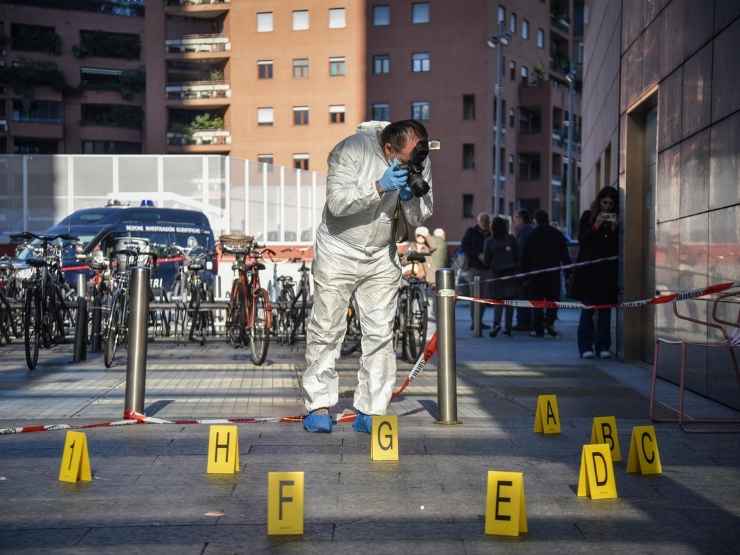 L'aggressione a Milano, rilievi