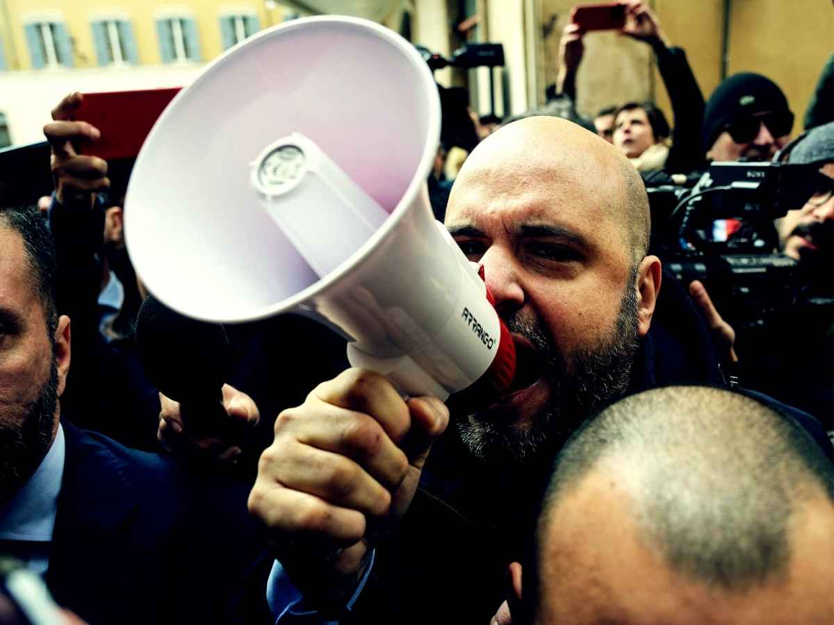 Conferenza Casapound protesta Camera