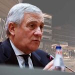 Il Ministro Antonio Tajani, sullo sfondo il luogo della tragedia in Svizzera
