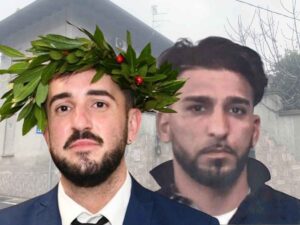 Jonathan Rivolta e Adamo Massa, sullo sfondo la villetta di Lonate Pozzolo