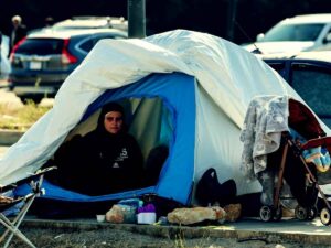 Una sfollata in Libano