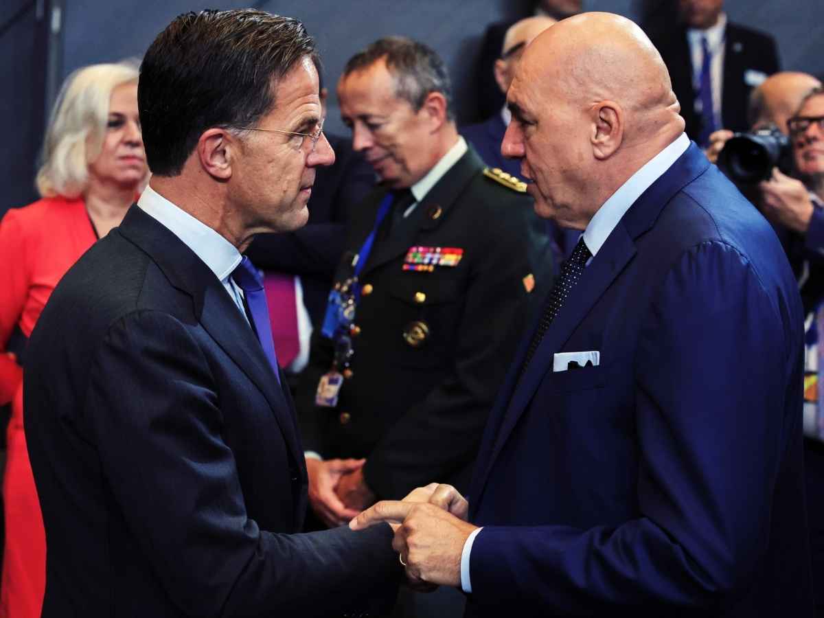 Mark Rutte e Guido Crosetto