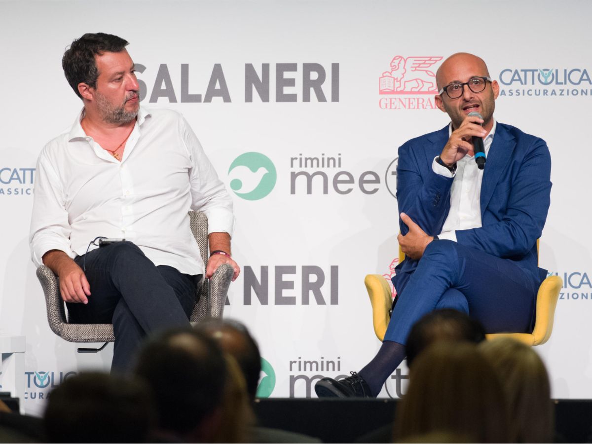 Matteo Salvini e Gianpiero Strisciuglio al meeting di Rimini